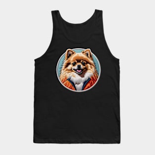 Pomeranian Tracksuit Embroidered Patch Tank Top